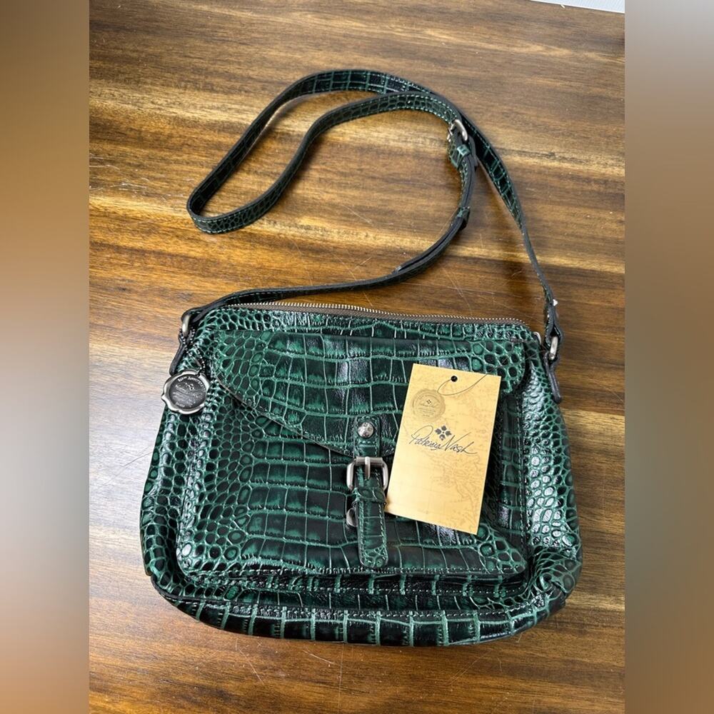 Patricia‎ Nash Crossbody Women Medium Emerald NWT 10th Anniversary Croc Leather